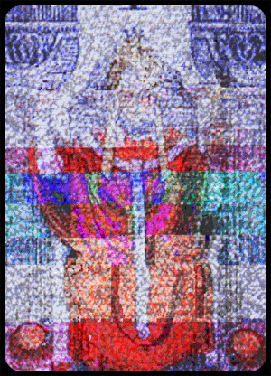 The Hierophant konczak telenesia tarot glitch art